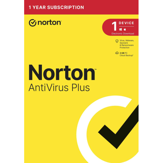 NORTON ANTIVIRUS PLUS 2GB CZ 1 používateľ pre 1 zariadenie na 1 rok ESD