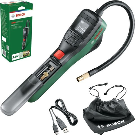 BOSCH EasyPump, akumulátorová hustilka, 3,6 V, 10,30 bar, 150 psi