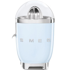Smeg CJF11PBEU citrusový odšťavňovač, 70 W, manuální tlak, univerzální kužel z nerezové oceli, pastelově modrý Smeg CJF11PBEU citrusový odšťavňovač, 70 W, manuální tlak, univerzální kužel z nerezové oceli, pastelově modrý