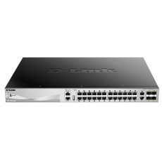 D-Link DGS-3130-30PS/SI L3 stohovateľný gigabitový riadený PoE switch, 24x PoE gigabit, 2x 10GBASE-T, 4x SFP+, 370W PoE