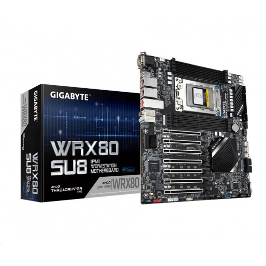 BAZAR GIGABYTE MB Sc sWRX8 WRX80-SU8-IPMI, AMD WRX80, 8xDDR4, 1xVGA, CEB - oprava (s príslušenstvom)