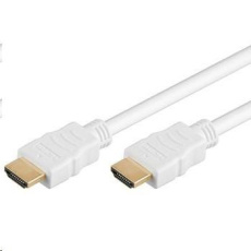 Vysokorýchlostný kábel HDMI + Ethernet PremiumCord, biely, pozlátené konektory, 10 m