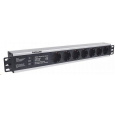 Intellinet 19" 1.5U Rackmount 7-Way Power Strip - nemecký typ, distribučný panel, 7x DE zásuvka, 3m kábel, prepäťová ochrana