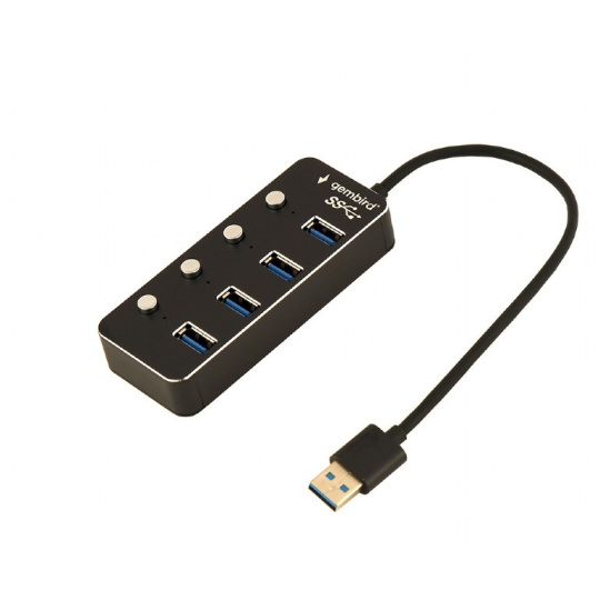 GEMBIRD hub, 4-port USB 3.1 (Gen 1) hub s vypínači