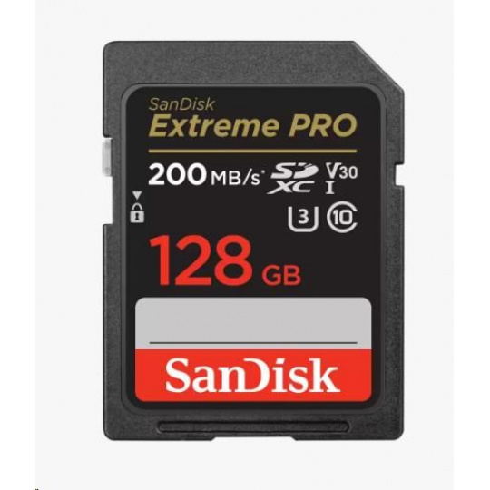 Karta SanDisk SDXC 128 GB Extreme PRO (200 MB/s triedy 10, UHS-I U3 V30)