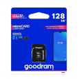 Karta GOODRAM MicroSDXC 128GB M1AA, UHS-I Class 10, U1 + adaptér