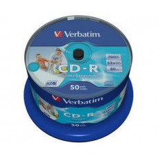 VERBATIM CD-R(50-Pack)Spindle/Inkjet Printable/52x/700MB / Non ID Branded