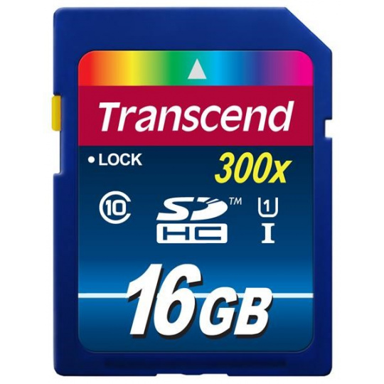 TRANSCEND SDHC Premium 16GB, Class 10 UHS-I, 300X (45MB/s)