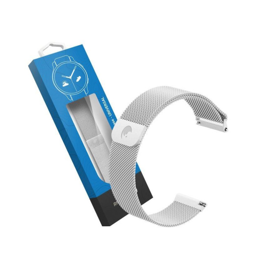 RhinoTech univerzální řemínek milánský tah Quick Release 18mm stříbrný RhinoTech univerzální řemínek milánský tah Quick Release 18mm stříbrný