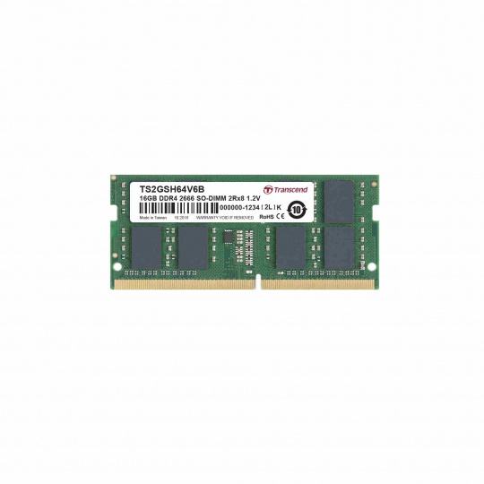 SODIMM DDR4 16GB 2666MHz TRANSCEND 2Rx8 1Gx8 CL19 1.2V