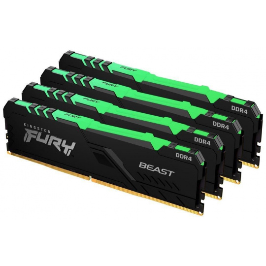 KINGSTON DIMM DDR4 64GB (Kit of 4) 3200MT/s CL16 1Gx8 FURY Beast RGB