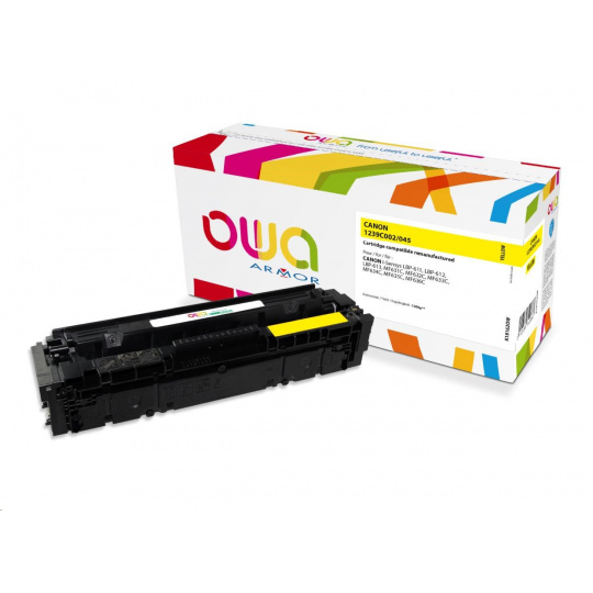 OWA Armor toner pre CANON LBP 611Cn, 613Cdw, 631Cn, 633Cdw, MFP635Cx, 1300 ks., žltá/žltá (CRG045Y)