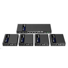 PremiumCord HDMI 1-4 splitter+extender cez CAT6/6a/7, UHD 4K@60Hz do 70m