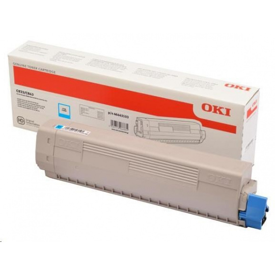 Azurový toner OKI pre C833/C843 (10 000 strán)