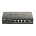D-Link DGS-1100-05PDV2 5portový gigabitový PoE inteligentný prepínač, bez napájania - napájaný PoE, 2 porty PoE