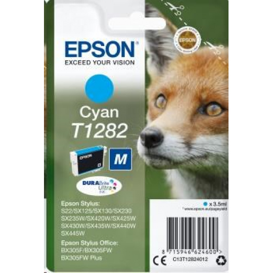 Atramentová tyčinka EPSON Singlepack "Fox" Cyan T1282 DURABrite Ultra Ink (3,5 ml)