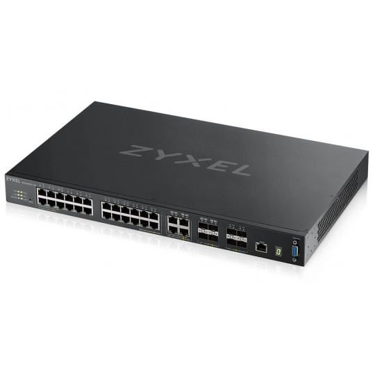 Zyxel XGS4600-32 L3 Managed Switch, 24x gigabit RJ45, 4x gigabit/SFP, 4x 10G SFP+, stohovateľný, dvojitý zdroj napájania