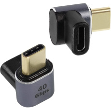 PremiumCord Adaptér USB-C na USB-C, USB 4.0, zahnutý 90°