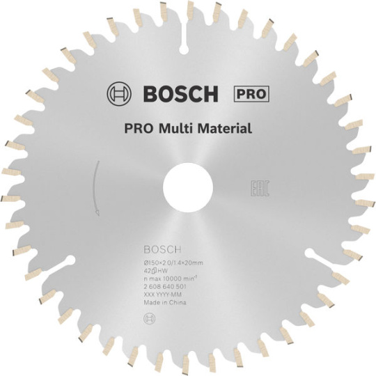 Bosch pilový kotouč PRO Multi Material pro okružní pilu, 150 × 2 × 20 mm