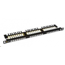 Solarix Patch panel 24xRJ45 CAT6 UTP s viazacou lištou čierny 0,5U SX24HD-6-UTP-BK