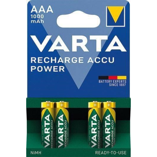 Varta LR03/4BP 1000 mAh Ready to use (Blistr 4ks)