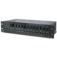 Planet MC-1500R, 15 slotů pro media konverotry, 19"/2,5U, napájení AC 230V, možno dokoupit DC 48V zdroj (redundance)
