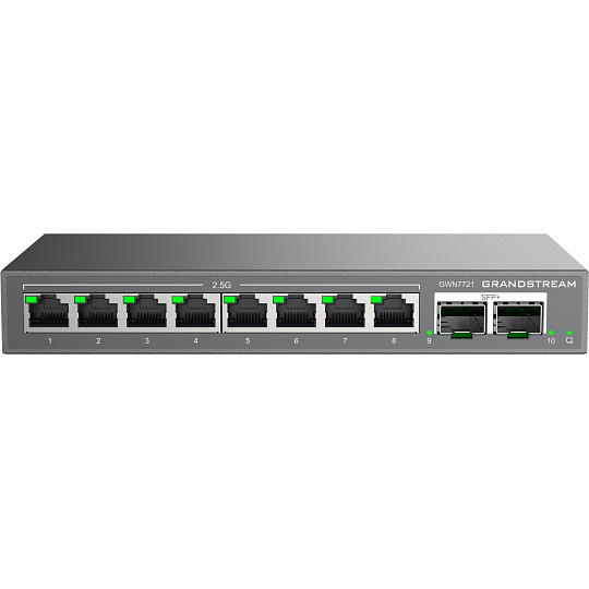 Grandstream GWN7721 L2 Lite managed switch, 8x 2,5GbE RJ45, 2x 10G SFP+ Grandstream GWN7721 L2 Lite managed switch, 8x 2,5GbE RJ45, 2x 10G SFP+