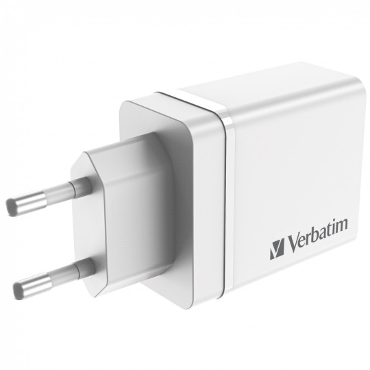 VERBATIM Univerzální adaptér nabíječka CHR-30EU2, 30W, 1x USB-C, 3x USB bílá