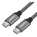 PREMIUMCORD Kabel USB 3.2 Gen 1 USB-C (M/M), bavlněný oplet, 1m