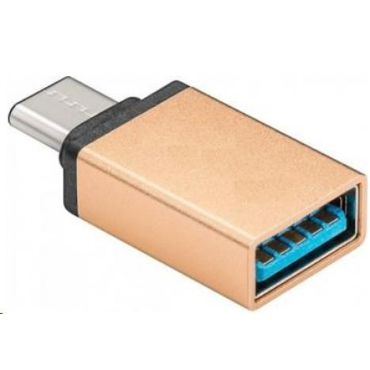 Adaptér PREMIUMCORD USB 3.1 C/male - USB 3.0 A/samica, zlatá, OTG