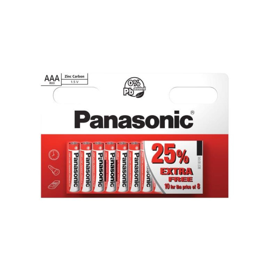 PANASONIC Zinkouhlíkové baterie Red Zinc R03RZ/10HH AAA 1,5V (Blistr 10ks)