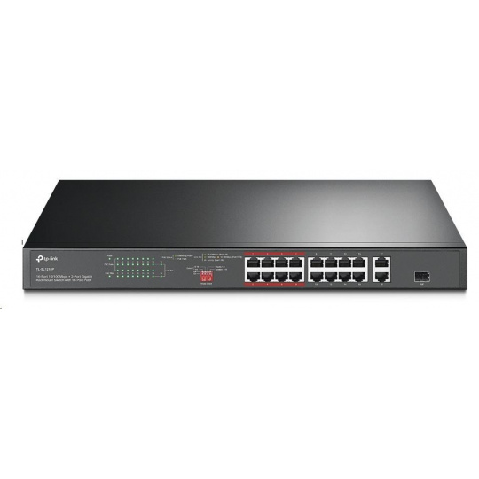 TP-Link CCTV switch TL-SL1218P (16x100Mb/s, 1xGbE uplink, 1xGbE/1xSFP combo uplink, 16xPoE+, 150W)