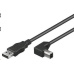 Kábel USB PREMIUMCORD 2.0 Kábel A-B 3 m - ohnutý konektor B 90°