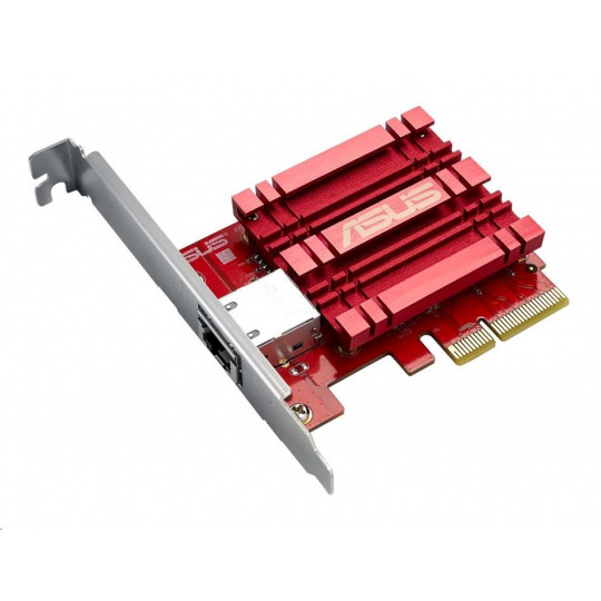 Sieťový adaptér ASUS XG-C100C v2 10GBase-T PCIe so spätnou kompatibilitou 5/2,5/1G a 100 Mb/s; port RJ45 a integrovaný QoS