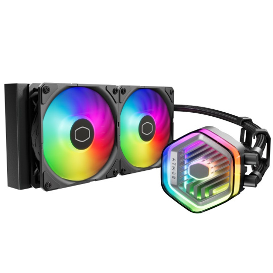 Cooler Master vodní chladič MasterLiquid 240 Atmos ARGB, 2x120mm, LGA1851, AM5, černá