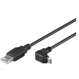 Kábel USB PREMIUMCORD 2.0 Spojovací uhol A-Micro B 90 stupňov 3 m (čierna)