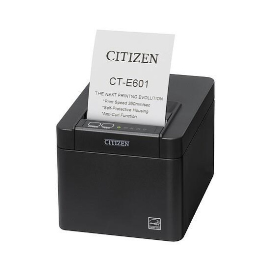 Citizen CT-E601, USB, 8 dots/mm (203 dpi), cutter, black