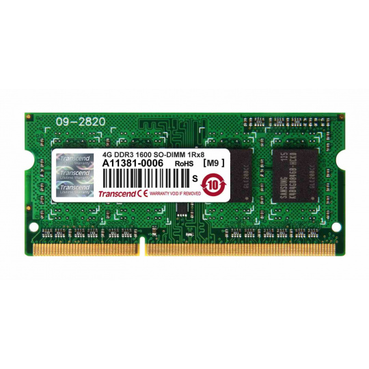 SODIMM DDR3 4GB 1600MHz TRANSCEND 1Rx8 CL11