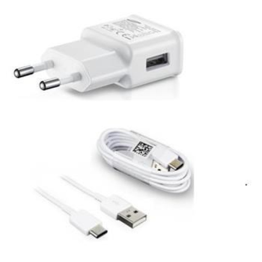 Sieťová nabíjačka Samsung EP-TA20EBE + EP-DG950CBE, USB-C, biela - bulk