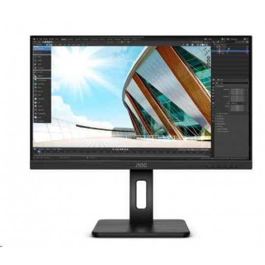 AOC MT IPS LCD WLED 23,8" Q24P2Q - panel IPS, 2560x1440, D-Sub, HDMI, DP, USB, reproduktory, pivot AOC MT IPS LCD WLED 23,8" Q24P2Q - panel IPS, 2560x1440, D-Sub, HDMI, DP, USB, reproduktory, pivot