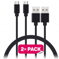 CONNECT IT Wirez Micro USB - USB, čierny, 1 m (2 ks v balení)