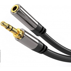 Predlžovací kábel PREMIUMCORD, Jack 3.5 mm - Jack 3.5 mm M/F 1,5 m