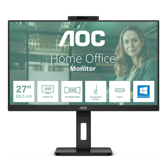 AOC MT IPS LCD WLED 23,8" 24P3QW - IPS panel, 1920x1080, 300cd, 2xHDMI, DP, 4xUSB 3.2, pivot, repro, webcam