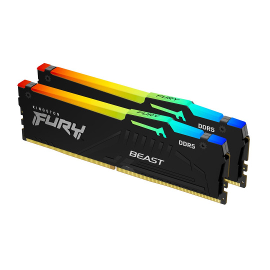 KINGSTON DIMM DDR5 32GB (Kit of 2) 6000MT/s CL30 Non-ECC FURY Beast RGB EXPO, Černá