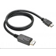 C-TECH DisplayPort/HDMI kábel, 1 m, čierny