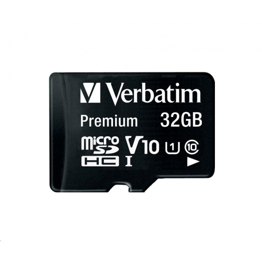 Karta VERBATIM MicroSDHC 32GB Premium, U1 + SD adaptér