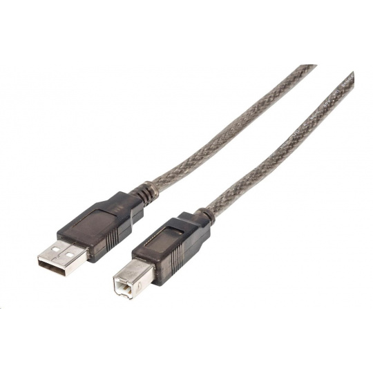 Kábel MANHATTAN USB-A na USB-B, 15 m, čierny