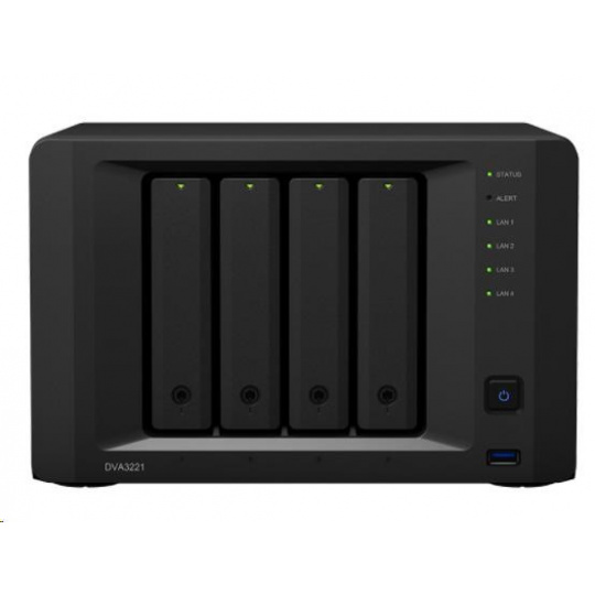 Synology DVA3221 (4C/AtomC3538/2,1GHz/8GBRAM/GTX1650/4xSATA/3xUSB3.0/2xSATA/1xCOM/4xGbE)