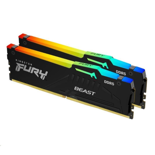 KINGSTON DIMM DDR5 32GB (Kit of 2) 6000MT/s CL36 FURY Beast RGB Černá EXPO