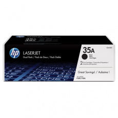 HP 35A Black 2-pack LJ Toner Cart, CB435AD (1,500 / 1,500 pages)